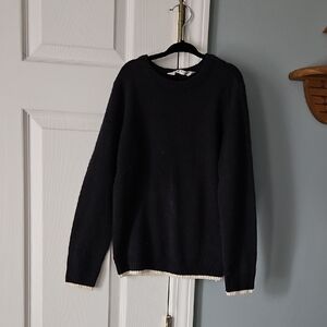 H&M Black Sweater with White Trim